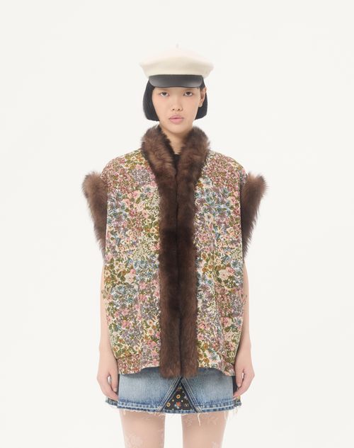 Valentino - Gobelin Apres L'hiver Fiorellini Vest - Multicolor - Woman - Coats And Outerwear
