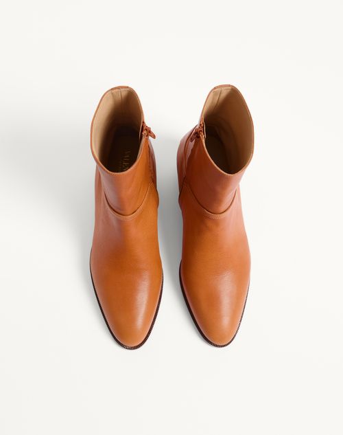 Valentino Garavani - Pat Ankle Boot In Kidskin - Roasted Pecan - Man - Boots