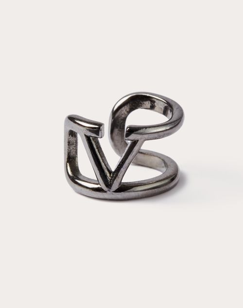 Valentino Garavani - Vlogo Signature Single Metal Ear Cuff - Ruthenium - Man - Jewelry