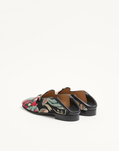 Valentino Garavani - Jiggie Loafer In Gobelin Fabric - Multicolor - Man - Loafers And Driver