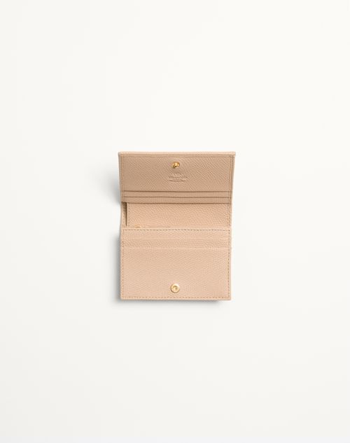 Valentino Garavani - Vlogo Signature Grainy Calfskin Wallet - Rose Sand - Woman - Wallets And Small Leather Goods
