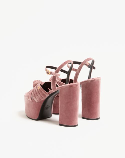 Valentino Garavani - Sandalia Crasher De Terciopelo Con Plataforma Y Tacón De 125 mm - Lip - Mujer - Sandalias