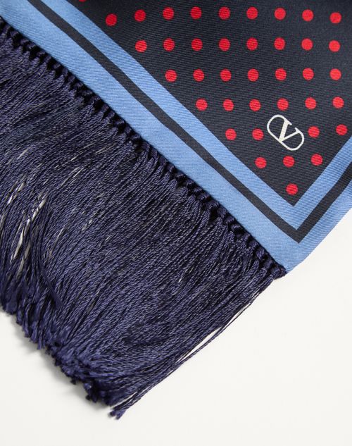 Valentino Garavani - Plusdepois Silk Bandeau Scarf With Fringe - Blue/red/azure - Man - Soft Accessories