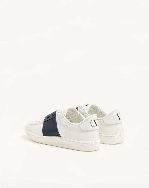Valentino Garavani - Open Royco Sneaker In Nappa Calfskin - White/blue - Man - Sneakers