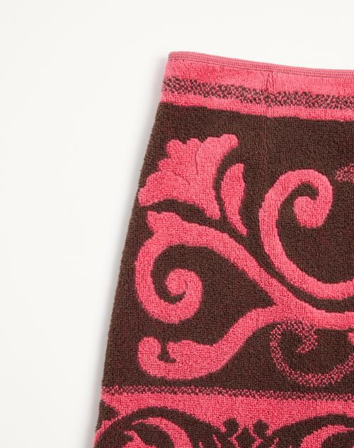 Valentino - Falda De Felpa - Chocolate/coral - Mujer - Faldas