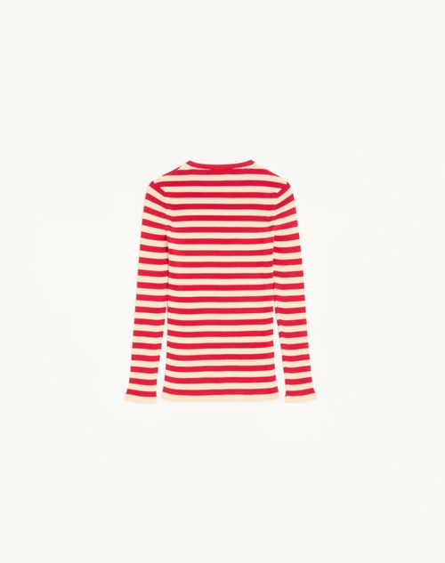 Valentino - Pullover Aus Baumwolle - Birke/paris - Frau - Strickwaren
