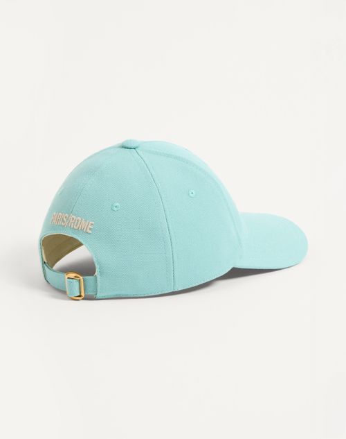 Valentino Garavani - Chez Valentino Cotton Baseball Cap - Pool/butter - Woman - Hats And Gloves