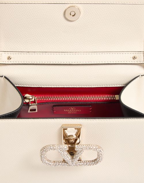 Valentino Garavani - Small Vsling Handbag With Jewel Embroidery - Ivory - Woman - Top Handle Bags