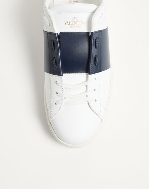 Valentino Garavani - Calfskin Open Sneaker - White/blue - Man - Trainers