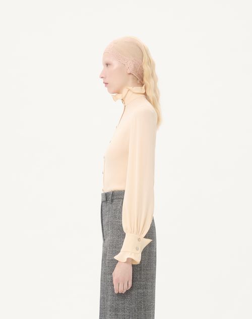 Valentino - Georgette Blouse - Birch - Woman - Shirts And Tops