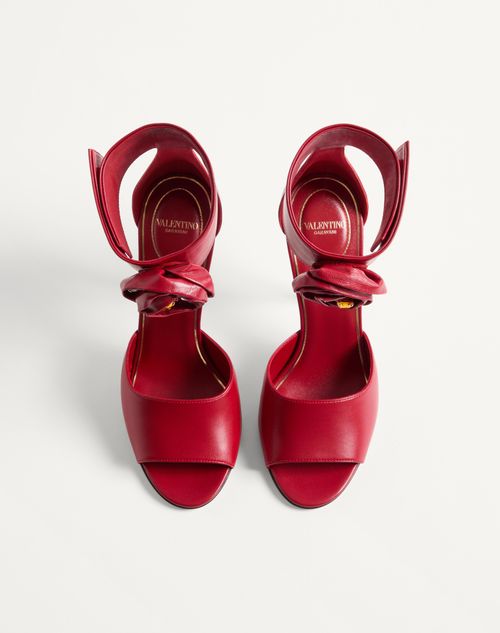 Valentino Garavani - Drip Rose Kidskin Sandal With Crystals 105mm - Red - Woman - Sandals