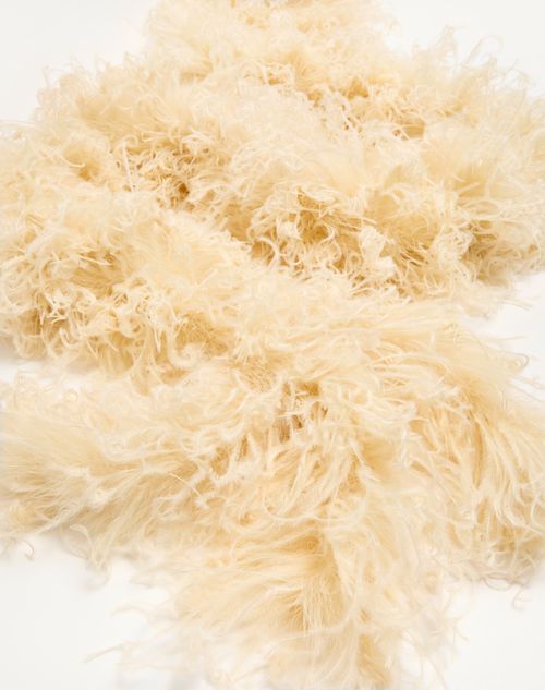 Valentino Garavani - Valentino Feathers Scarf With Ostrich And Turkey Feathers - Cream - Woman - Soft Accessories