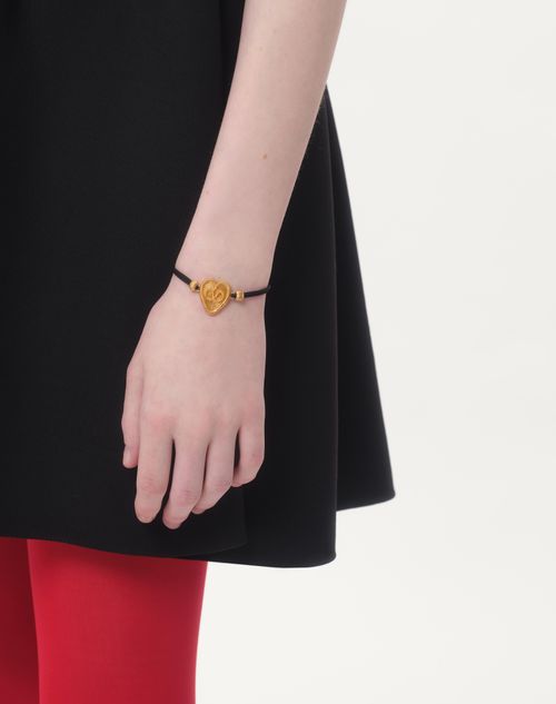 Valentino Garavani - Valentino Garavani Fil Perdu Bracelet In Waxed Cotton - Black - Woman - Jewelry