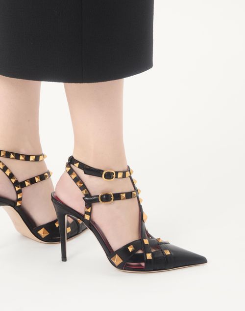 Valentino Garavani - Zapatos De Salón Studdy De Cabritilla Con Tacón De 100 mm - Negro - Mujer - Salones