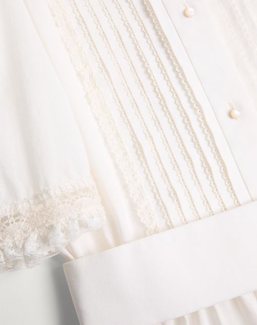 Valentino - Midi Dress In Cotton Muslin - Ivory - Woman - Dresses