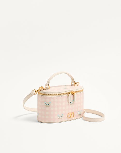 Valentino Garavani - Vlogo Signature Mini Vanity Bag In Le Chat De La Maison Grainy Calfskin - Pink/ivory - Woman - Clutches