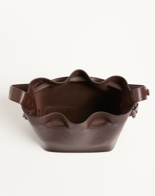 Valentino Garavani - Valentino Garavani So Seau Medium Leather Bucket Bag - Brown - Woman - Shoulder Bags