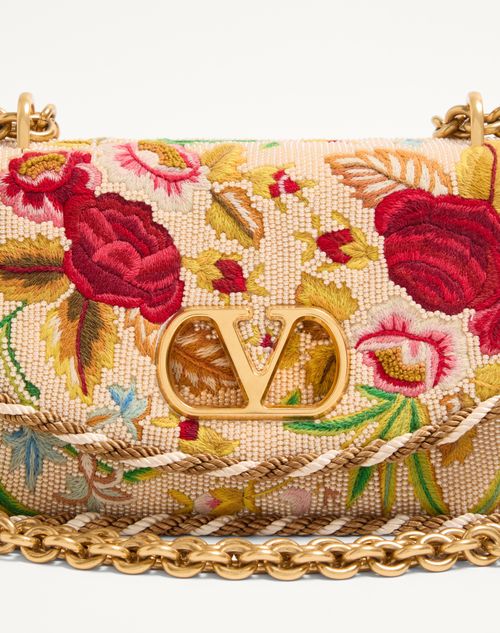 Valentino Garavani - Valentino Garavani Vain Small Embroidered Shoulder Bag - Multicolor - Woman - Shoulder Bags