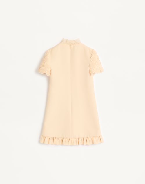 Valentino - Abito Corto In Crepe Couture Ricamato - Betulla - Donna - Abiti