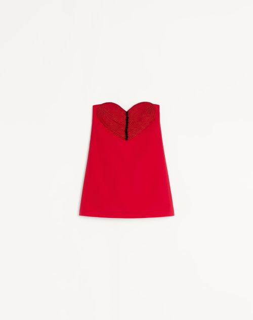 Valentino - Vestido Corto De Crepe Couture Con Corazón Bordado De Crepé Satén - París - Mujer - Vestidos