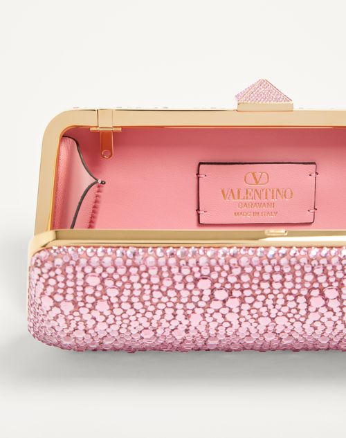 Valentino Garavani - Carry Secrets Rhinestone Minaudiere - Light Pink - Woman - Clutches
