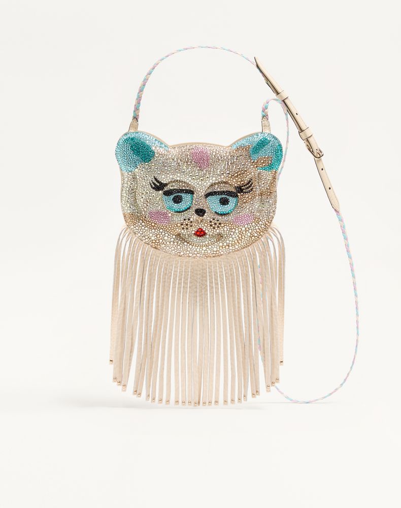 Valentino Garavani Women's Butter Le Chat De La Maison Shoulder Bag With Rhinestones Woman Uni