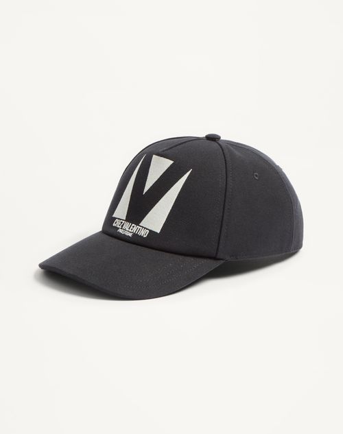 Valentino Garavani - Chez Valentino Cotton Baseball Cap With Embroidery - Black/ivory - Man - Hats And Gloves