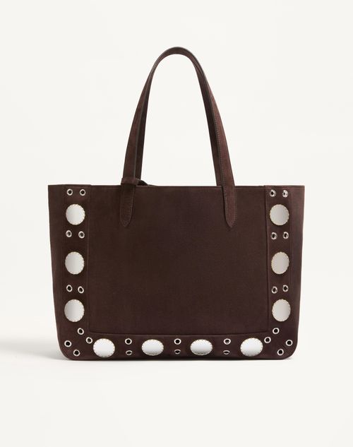 Valentino Garavani - Valentino Garavani Nellcôte Suede Shopping Bag - Testa Di Moro - Man - Totes