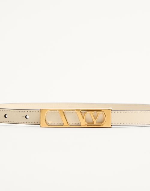 Valentino Garavani - Vlogo Signature Belt In Shiny Calfskin 15 Mm - Butter - Woman - Belts