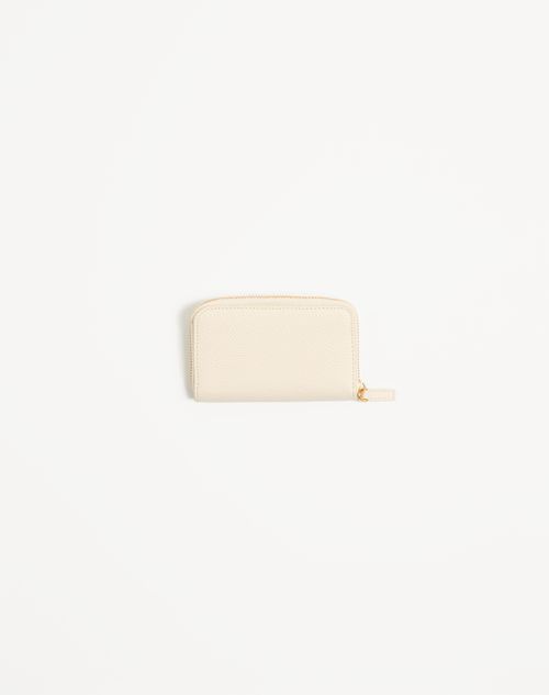 Valentino Garavani - チェリフィック グレインカーフスキン ミニ ジップウォレット - ライトアイボリー - ウィメンズ - 
