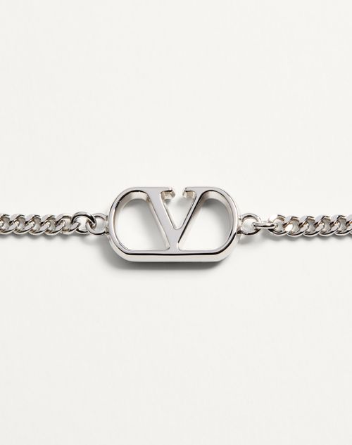 Valentino Garavani - Bracelet Valentino Garavani Vlogo Signature En Métal - Transparent - Homme - Bijoux Et Montres