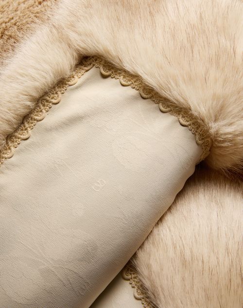 Valentino Garavani - Valentino Faux Fur Scarf - Beige Fog/butter - Woman - Soft Accessories