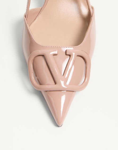 Valentino Garavani - Vlogo Signature Patent Leather Slingback Pump 80mm - Rose Cannelle - Woman - Pumps