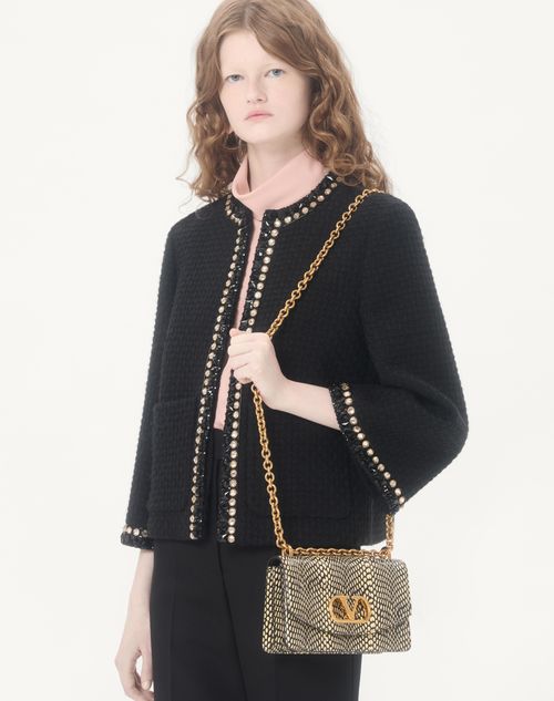 Valentino - Embroidered Canestrello Tweed Jacket - Black - Woman - Jackets And Blazers