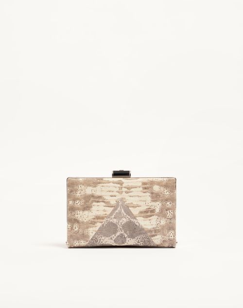 Valentino Garavani - Valentino Garavani Berthe Clutch In Tejus - Grey - Woman - Clutches
