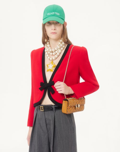 Valentino Garavani - Valentino Garavani Rockstud Spike Small Shoulder Bag In Kidskin - Tan - Woman - Shoulder Bags