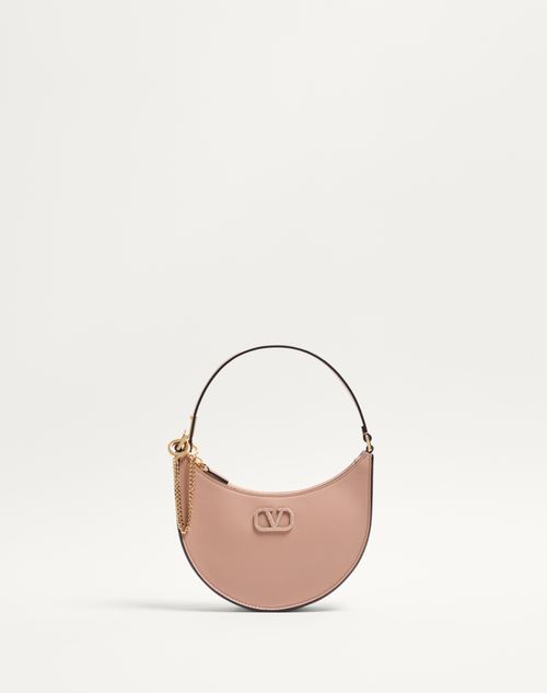 Shop Valentino Garavani Vlogo Signature Calfskin Hobo Mini Bag With Jewel Logo Woman Rose Cannelle Uni