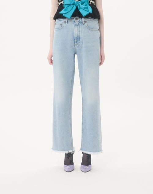 Valentino - Denim Trousers - Denim - Woman - Denim