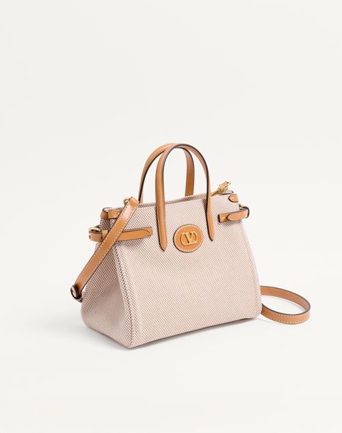 Valentino Garavani - Valentino Garavani Antibes Small Shopping Bag In Canvas - Natural - Woman - Totes
