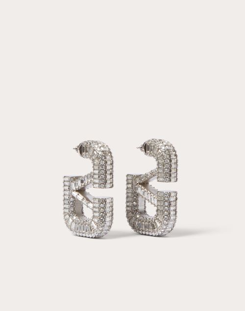 Valentino Garavani - Vlogo Signature Earrings - Palladium/silver - Woman - Jewelry