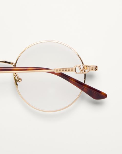 Valentino - Round Metal Frame - Gold - Unisex - Eyewear