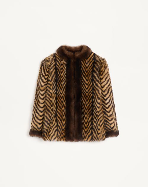 Valentino - Valentino Shearling Caban - Beige/brown - Woman - Coats And Outerwear
