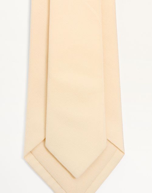 Valentino Garavani - Valentie Silk Tie With Vlogo Signature Detail - Butter/gold - Man - Soft Accessories