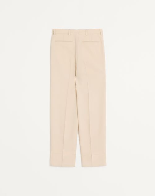 Valentino - Wool Gabardine Pants - Cream - Man - Pants And Shorts