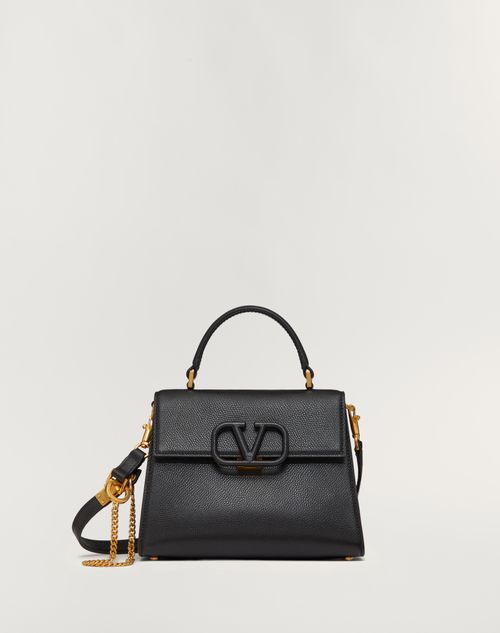 Shop Valentino Garavani Small Vsling Grainy Calfskin Handbag Woman Black Uni