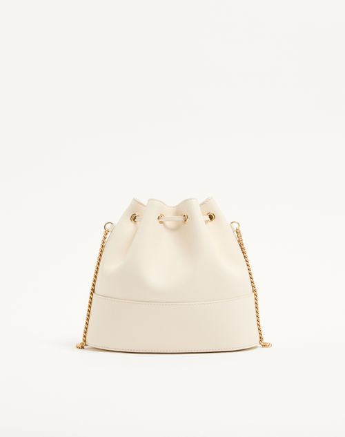 Valentino Garavani - Mini Vlogo Signature Bucket Bag In Nappa Leather - Light Ivory - Woman - Shoulder Bags