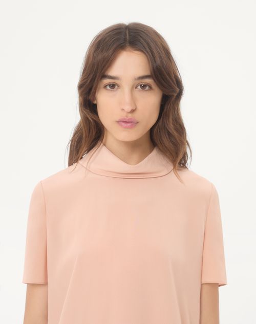 Valentino - Crepe De Chine Top - Salmon - Woman - Shirts And Tops
