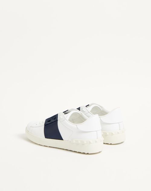 Valentino Garavani - Calfskin Open Sneaker - White/blue - Man - Trainers