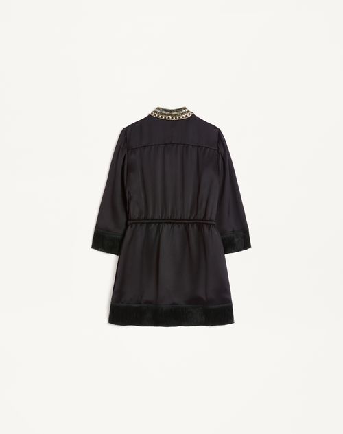 Valentino - Washed Double Duchesse Embroidered Top - Black/multicolour - Woman - Shirts & Tops