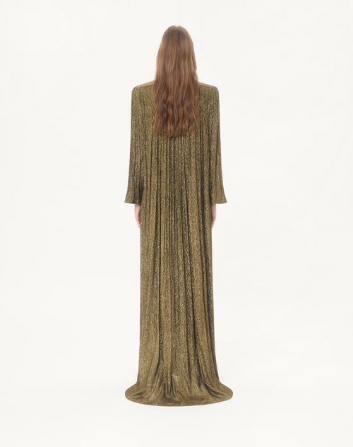 Valentino - Long Dress In Embroidered Creponne Lurex - Black/gold - Woman - Gowns